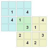 Double sudoku puzzle 4x4