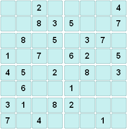 Sudoku puzzle 8x8