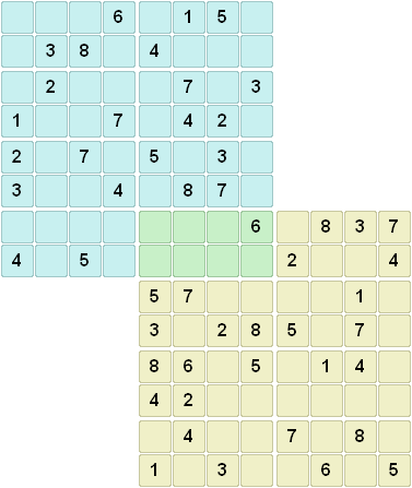 Double sudoku puzzle 8x8