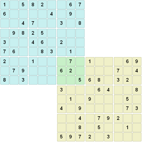 Double sudoku puzzle 9x9