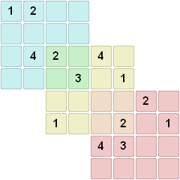Triple sudoku puzzle 4x4